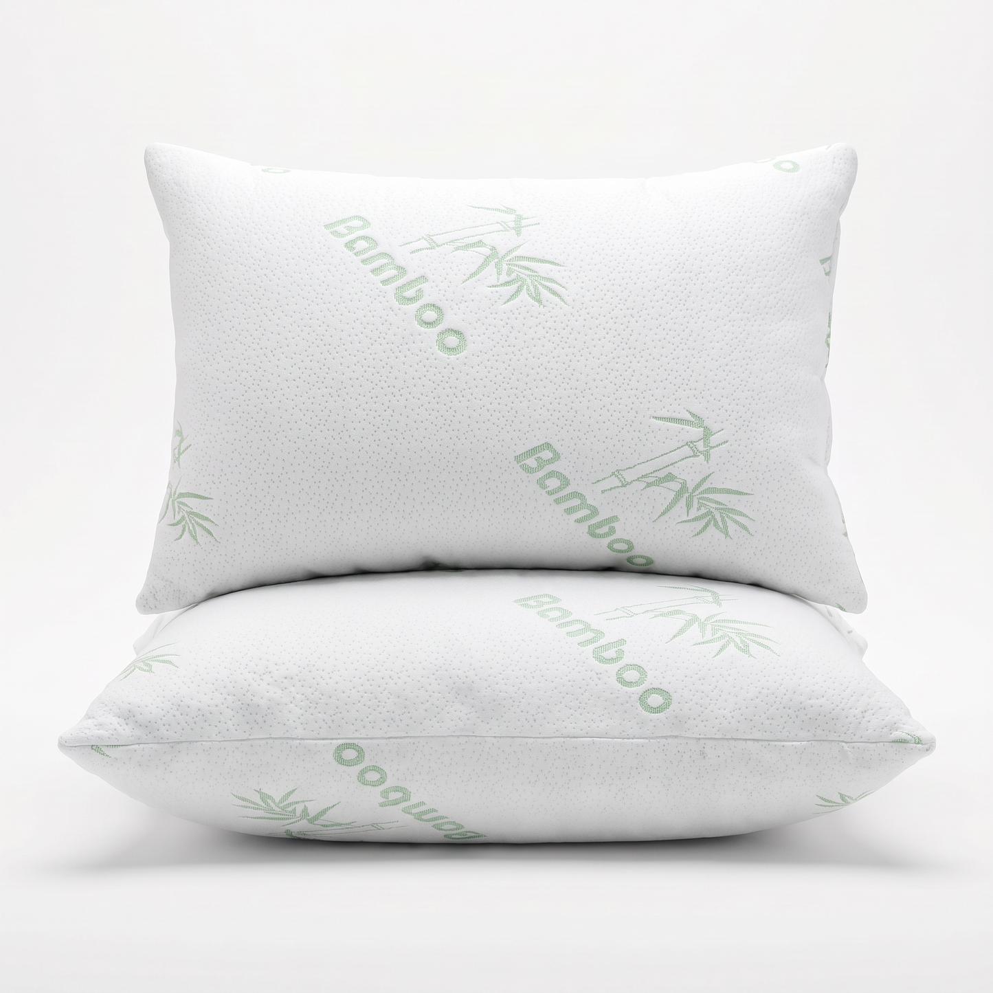 USPA Jumbo Bamboo Bed Pillow, White, Set of 2