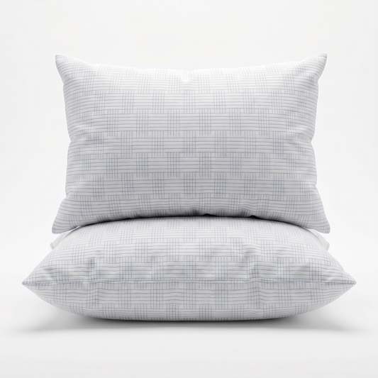 Trina Turk Jumbo Cooling Bed Pillow, White and Blue, Set of 2
